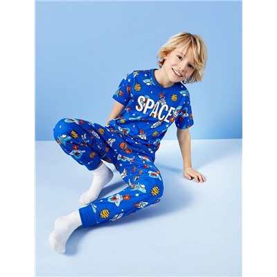 LC Waikiki Bisiklet Yaka Baskılı Kısa Kollu Erkek Çocuk Pijama Takımı, LCW Kids                                            
                                            Bisiklet Yaka Baskılı Kısa Kollu Erkek Çocuk Pijama Takımı