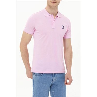 Erkek Açık Pembe Basic Polo Yaka Tişört