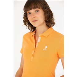 Kadın Turuncu Basic Polo Yaka Tişört