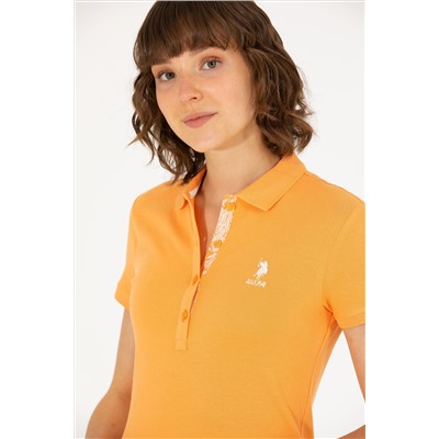 Kadın Turuncu Basic Polo Yaka Tişört