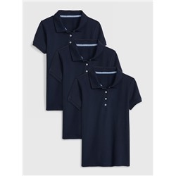 Kids Uniform Stretch Short Sleeve Polo Shirt (3-Pack)