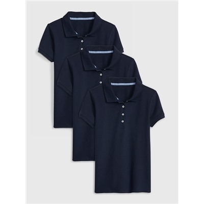 Kids Uniform Stretch Short Sleeve Polo Shirt (3-Pack)