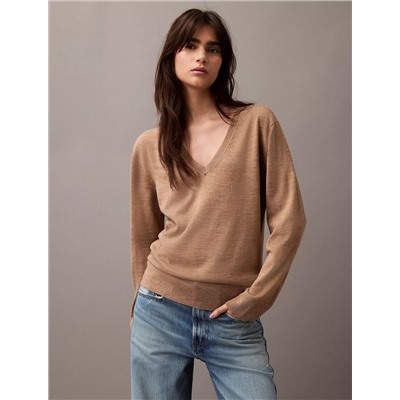 Extra Fine Merino Blend V-Neck Sweater