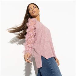 Свитшот с объемным кружевом, Модная хроника (rose)