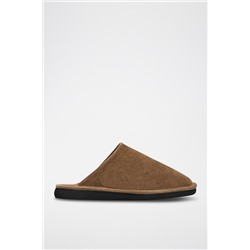 Zapatillas de casa forradas de nobuk Marrón