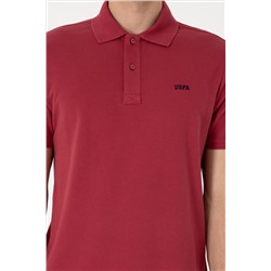 Erkek Regular Fit Polo Yaka Vişne Basic Tişört