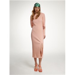 Strickkleid mit Gestreifter Struktur