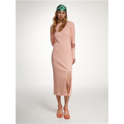 Strickkleid mit Gestreifter Struktur