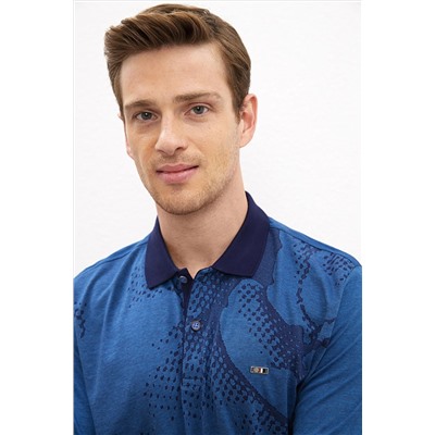 Erkek Kobalt Polo Yaka T-Shirt