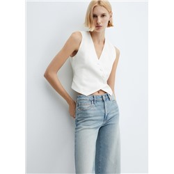 Jeans culotte tiro medio