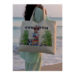orberion Panda Baskılı Kadın Plaj Çantası ORB-0022