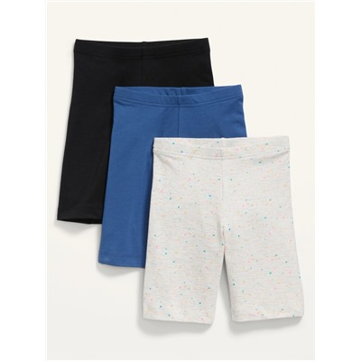Long Jersey Biker Shorts 3-Pack for Girls