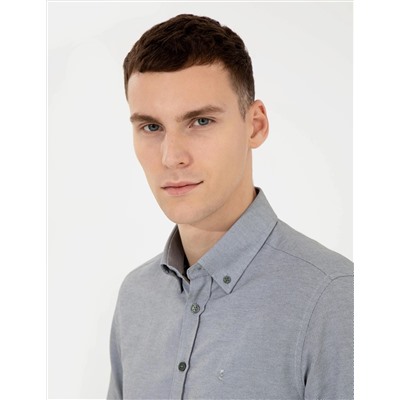 Haki Slim Fit Oxford Gömlek
