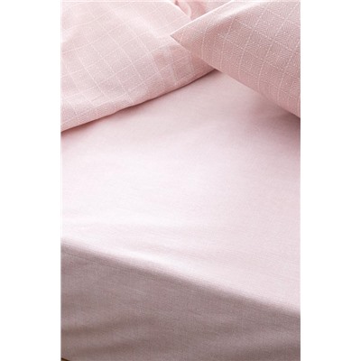 Odette King Size %100 Pamuk Ranforce Baskılı Nevresim Takımı - Pudra