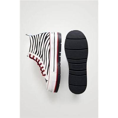Sneakers altas plataforma print animal