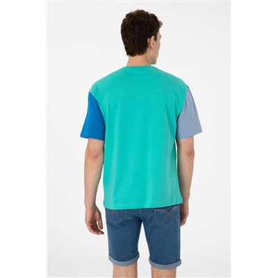 Erkek Comfort Fit Bisiklet Yaka Mint Tişört
