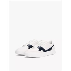 Leather Contrast Panel Court Sneaker