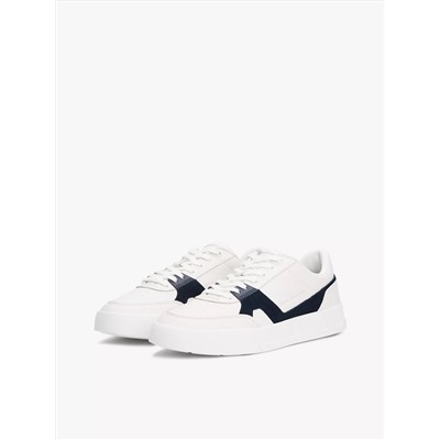 Leather Contrast Panel Court Sneaker