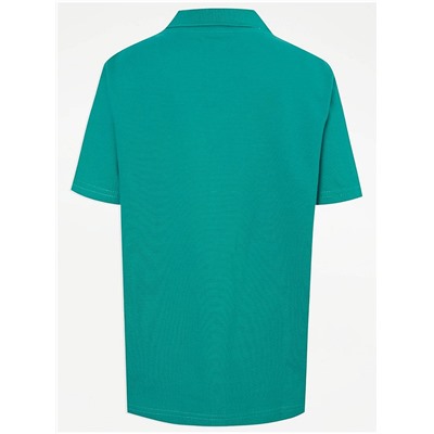 Jade Green Short Sleeve School Polo Shirts 2 Pack