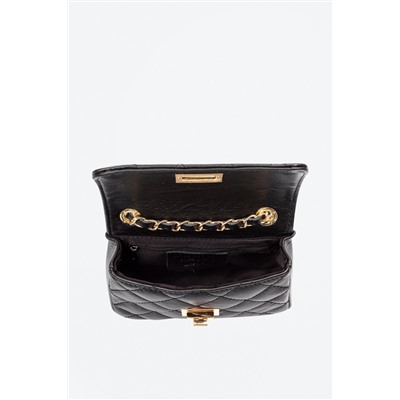 Bandolera de piel Negro y dorado - Firenze Artegiani