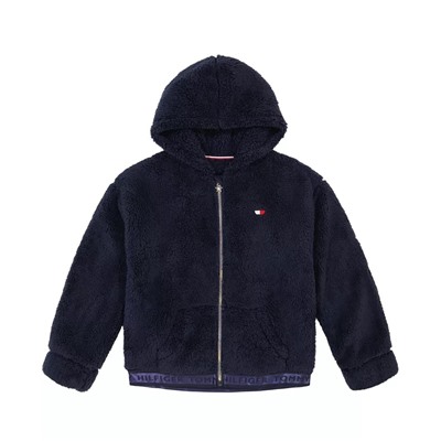 Tommy Hilfiger Big Girls Minky Zip Front Hoodie