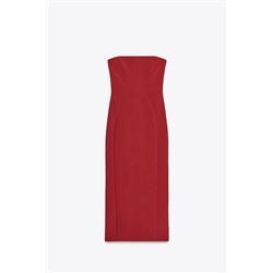 STRAPLESS CREPE DRESS