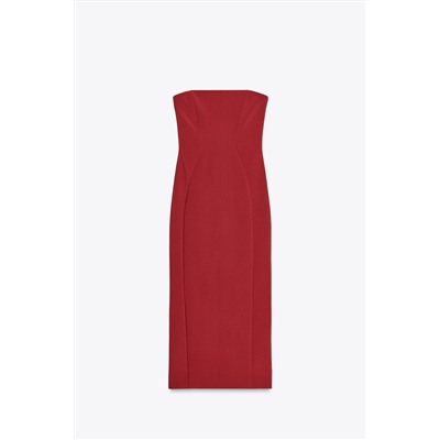 STRAPLESS CREPE DRESS