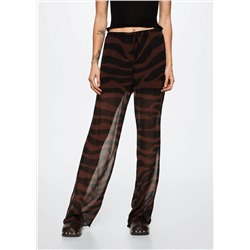 Pantalón recto animal print -  Mujer | MANGO OUTLET Melilla