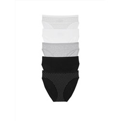 5-Pack Stretch Cotton High-Leg Brief Panties
