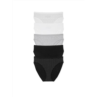 5-Pack Stretch Cotton High-Leg Brief Panties