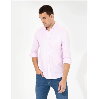 Pembe Slim Fit Oxford Gömlek