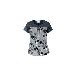 UA Floral Comfort Silver Scrub Top