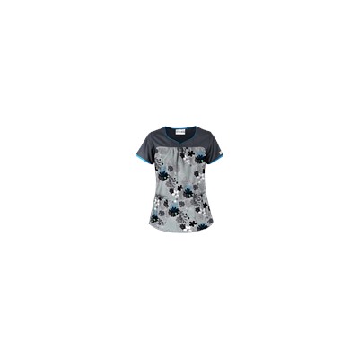 UA Floral Comfort Silver Scrub Top