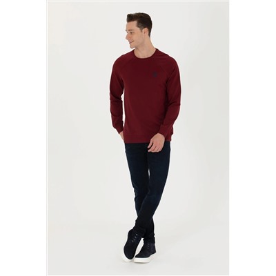 Erkek Bordo Basic Sweatshirt