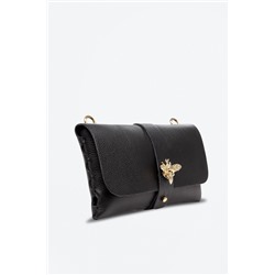 Bandolera de piel Negro y dorado - Firenze Artegiani