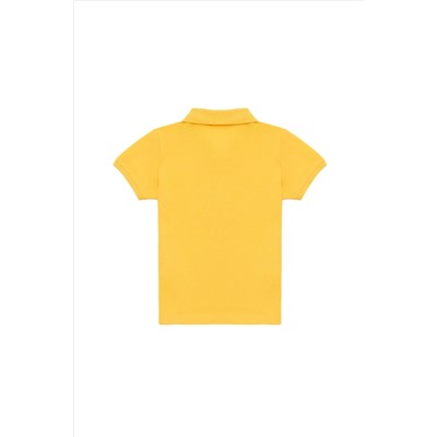 Erkek Çocuk Sarı Basic Polo Yaka Tişört