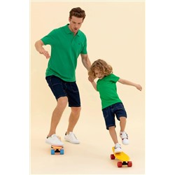 Erkek Çocuk Yeşil Basic Polo Yaka Tişört