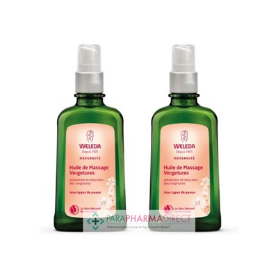 Weleda Maternité Huile de Massage Vergetures BIO 2x100ml OFFRE SPECIALE DUOLot  × 2