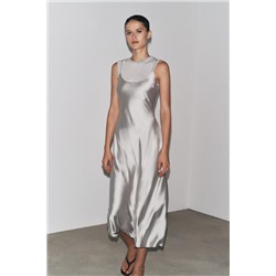 SATIN DRESS WITH WOOL