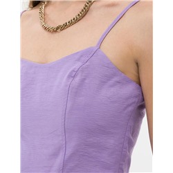 Mor Crop Askılı Bluz