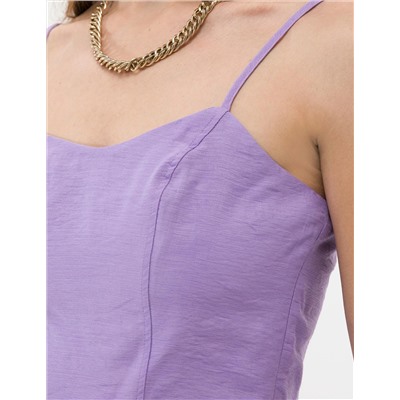Mor Crop Askılı Bluz