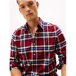 Regular Fit Plaid Stretch Oxford Shirt