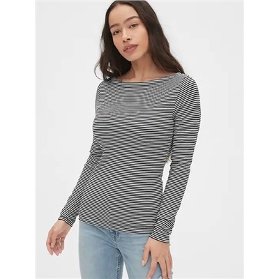 Modern Long Sleeve Boatneck T-Shirt
