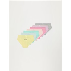 PACK OF 7 PAIRS OF HIPSTER BRIEFS WITH DAYS OF THE WEEK PRINT.