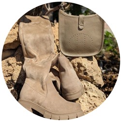 Ab.Zapatos Botines-medias 22 Taupe+Ab.Zapatos PELLE Helena (310) БЕЖЕВЫЙ АКЦИЯ