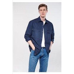 MaviLacivert Gömlek Loose Fit / Bol Rahat Kesim 0210540-70490
