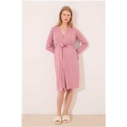 Bata midi "maternity" pointelle rosa