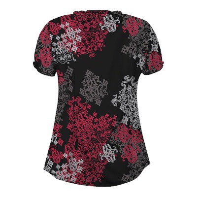 UA Exotica Black Keyhole Scrub Top