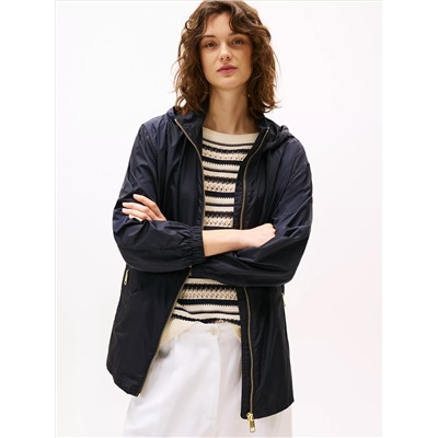 Water-Repellent Hooded Windbreaker