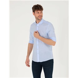 Açık Mavi Slim Fit Uzun Kollu Gömlek